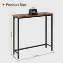 Narrow Entryway Console Table & Sofa Side Table - Industrial Hallway Table for Small Spaces, Behind Couch Table, Multi-Functional Living Room Bedroom Office,Brown, 29.5" x 9.4" x 29.5"