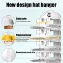 2 x Hat Stand for Baseball Caps Hat Organizer for Baseball Caps Hold up to 20 Hats hat stand wall mounted Strong Adhesive Hat Hanger Hat racks (Transparent-2)