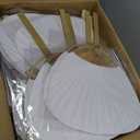 Geelin 100 Pcs Wedding Paddle Fans for Guests Bulk Portable Handheld Paper Japanese Fan for Wedding Party Favor Supplies (White)
