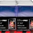 Ultra PRO 3" x 4" Clear Regular Toploaders for Cards with Card Sleeves Bundle Standard Size 200ct Trading Baseball Toploader Card Sleeve Protectors
