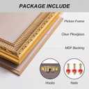 ArtXO Wood Vintage A4 Picture Frames for Living Room Wall Decor: Classic Gold 8.25x11.75 Gallery Wall Frame for Canvas, Poster, Diploma, Family Friends Photo Display