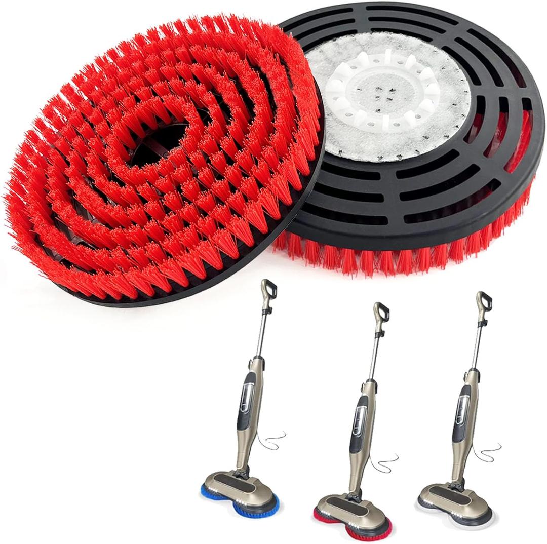 2 Pack S8201 Upgraded Replacement Steam Mop Brush Heads for Shark S8201 S8001 S7001 S7201 S7000 S7005 S7020 Steam Mop & Scrub All-in-One Scrubbing, Dirt Grip Scrub Washable Replacement Brush, Red