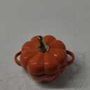 Dutch Oven Pot with Lid, Pumpkin Pottery Dessert Saucepan, Mini Baking Dish Cute Pumpkins Bowl, Covered Dutch Oven Ceramic Stockpot, Pumpkin-Shaped Casserole (Orange)