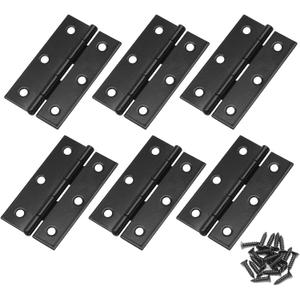 Murtenze 6 Pack 2.5 Inch Door Hinges, Black Butt Hinges with Mounting Screws