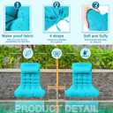 Tudomro 66'' Outdoor Chaise Lounge Cushion Waterproof Patio Pool Chaise Lounge Cushion with Headrest Pillow Tie Fade Resistant Replacement Longue Rocking High Back Chair(Blue,1 Pcs)