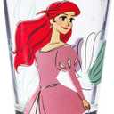 Silver Buffalo Disney Princess Featuring Ariel, Belle, Tiana, and Cinderella 4 Pack Mini Glass Set, 1.5 Ounces