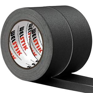WELSTIK 2 Pack Black Gaffers Tape,2" X 33 Yards-10% Longer Gaffer Tape,Waterproof Matte Finish Gaff Tape,Non Reflective,Easy to Tear