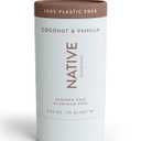 Native Plastic Free Deodorant Contains Naturally Derived Ingredients, 72 Hour Odor Control | Deodorant for Women & Men, Aluminum Free with Baking Soda, Coconut Oil and Shea Butter | Coconut & Vanilla (2.65 Ounce (Pack of 1))