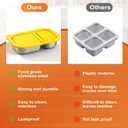 Stainless Steel Snack Containers with Silicone Lids, 4 Pack Reusable 2 Compartment Food Storage Containers, Snackle Box Container Leak-Proof Metal Bento Lunch Box for School, Travel, Home