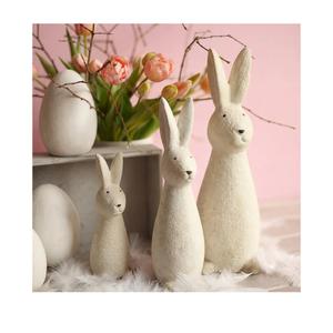 Youyole 3 Pcs Easter Terracotta Bunny Decorations Rustic Rabbit Statues Home Decor Spring Rabbit Figurines Travertine Bunny Decorations for Table Centerpiece Living Room Indoor Easte Gifts (Classic)