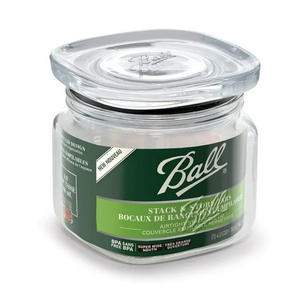 Ball Wide Mouth Mason Jar 4.0 Cup (1 Pack) With M.E.M Wooden Storage Lid for Storage, Grains, Herbs, Pasta, Coffee, Cookies