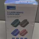 Adults Bento Lunch Box Set with Thermo Bag, 74oz Stackable Leak-proof 3-tiers Bento Box, Built-in Utensil and Sauce Container for Work, School, Dining Out (Purple)