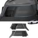 LUCKEASY Rear Trunk Side Full Protective Cover for Tesla Model Y Juniper 2025 2026 New 5 Seat Trunk Left & Right Full Wrap Guards Cover Velcro Stick Cargo Side Protect Mat TPE Accessories Black