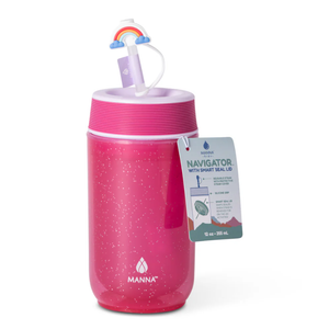 Manna™ Navigator Bottle Plastic with Rainbow Straw Topper