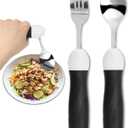 Adapted Utensils, Weighted Silverware for Hand Tremors, Special Spoon & Fork Set, Weak Hand Grip & Handicapped & Parkinsons Aids for Elderly, Arthritis, Useful Gifts for Elderly