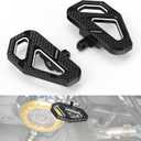 NICECNC Black Rear Enlarged Passenger Footboard Aluminum Foot Pegs Compatible with Harley Road King Special FLHRXS 2017-2024, Replacement for 50208-04, See Fitments