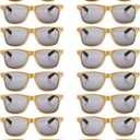 20 Pairs Bulk Sunglasses for Adult Retro 70s 90s Cheap Glasses (Gold) (Gold)
