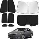Canvcle Window Shades for 2013-2018 Toyota Avalon Accessories Windshield Sun Shade Side Rear Window Covers Sunshade Sun Visor Shield Privacy Protection for Camping Keep Vehicle Cool Black 8PCS