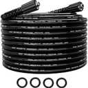 POHIR Pressure Washer Hose 25FT 4000PSI, 1/4 Inch M22 Kink Resistant Power Washing Replacement Hose, Lightweight Pressure Washer Extension Hose