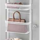 Whitmor Over The Door Organizer - 6 Sections - Pantry, Bathroom, Accessory Organizer - Metal and Mesh - White