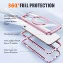 KPV for iPhone SE 2022/3rd/2020/2rd/8/7 Case,3in1/Compatible with MagSafe/with 2X Front Case Protection/Invisible Magnetic Ring Metal Stand/Shockproof Military-Grade Protection(V-Rose Gold,iPhone SE)
