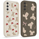 2 Pack Cute Coquette Bow Phone Case for Samsung Galaxy A15 5G 6.5", Aesthetic Bear Pink Ribbon Bowknot Pattern Print Design Women Girls Case Soft Slim Shockproof TPU Protective Funda Cover
