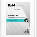 Americanflat 11x14 Picture Frame with Shatter-resistant Glass - Use as 8x11 Frame with Mat or Display 11x14 Photo Without Mat - Streamline Collection - Thin Border Picture Frames for Wall - White