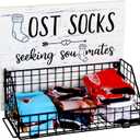 Bnesi Lost Socks,Laundry Room Organization, Farmhouse Laundry Room Decor And Accessories Of Tidying Socks,Rustic Wooden Laundry Sign Wall Decor (Black)
