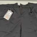 FUNYYZO Wide Leg Pants Women's High Elastic Waisted in The Back Business Work Trousers Long Straight Suit Pants (Black (Thin), Size XS)