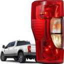 Tail Light Compatible with 2020 2021 2022 Ford F250 F350 Super Duty Halogen Type w/o Blind Spot Outer Taillight Rear Turn Signal Brake Lamp Assembly Replace OEM #LC3Z13405C FO2800278