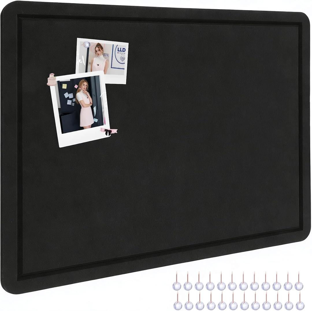 Large Bulletin Board 36" x 24", Foldable Cork Board, Felt Pin Boards