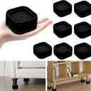 12 Pack Furniture Risers, Adjustable Bed Risers Heavy Duty Stackable Bed Raisers for Table Desk Couch Chair Sofa Cabinet Bed Legs Lift Height 1" (12, Black-2)