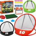 Vitality Sports Golf Chipping Net, 3PCS Pop-Up Golf Practice Net for Backyard, Indoor Outdoor Chipping Game with 3 Targets, 1 Hitting Mat, 20 Balls, Tee Box