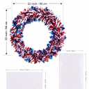 22 inches 250th Anniversary Patriotic Wreath for Front Door, 4th of July Wreath, Red White Blue Decorations American Independence Day Memorial Day Flag Day Indoor Outdoor Decor