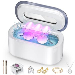 Ultrasonic Jewelry Cleaner, 48KHz Professional Jewelry Cleaner Ultrasonic Machine with Digital Timer, 30W Ultrasonic Cleaner for Necklaces, Eyeglasses, Rings, Dentures, Watch Strap