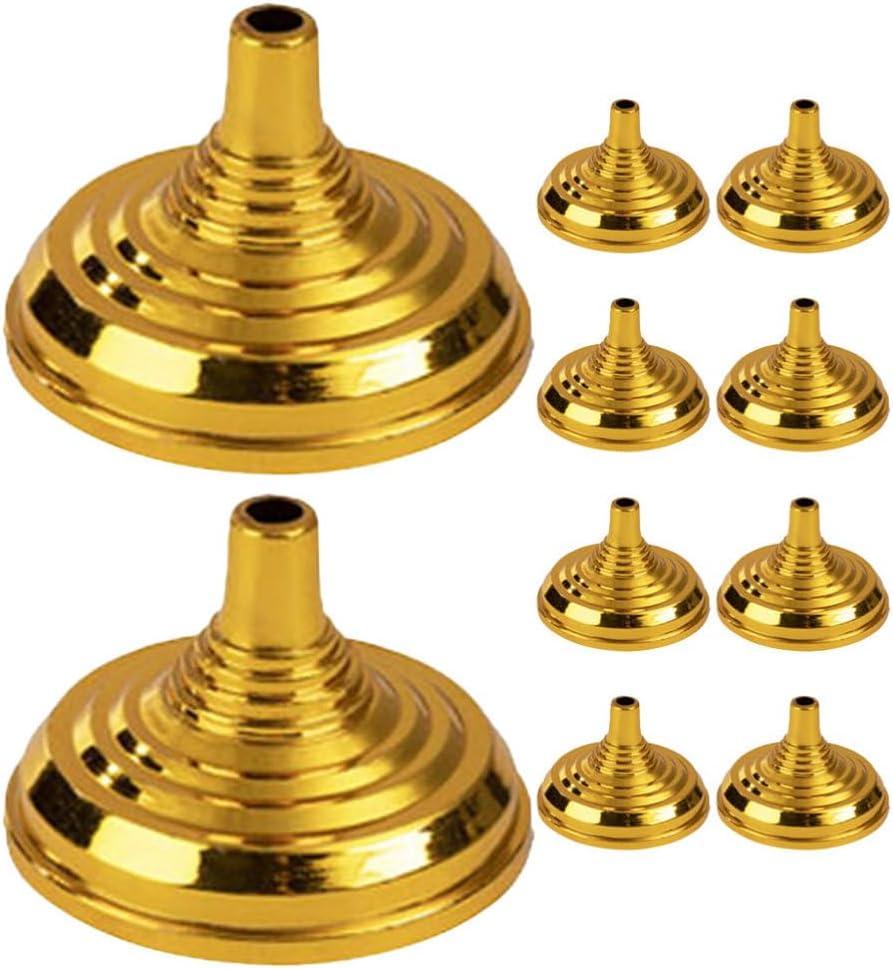 Operitacx Flag Pole Base Mini Desk Flag Holder Stand for Small 4X6 Flags Decorative Stand Base for Office Desk Table Centerpieces Party and Event Displays (10Pcs Golden)