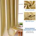 HOMEIDEAS 2 Panels Gold Faux Silk Blackout Luxury Curtains, 52 X 108 Inch Room Darkening Satin Thermal Insulated Vintage Christmas Window Drapes for Bedroom Decor, Indoor, Living Room