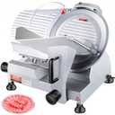 VEVOR 240W Commercial Meat Slicer, Electric Deli Food Slicer, 10" Carbon Steel Blade Electric Food Slicer, 350-400RPM Meat Slicer, 0 - 0.47 inch Thickness Adjustable for Commercial and Home Use