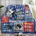 Football Blanket Football Gifts for Boys 8-12 Men Adults,Unique Sports Theme Stuff PlushThrow Blanket Gifts for Bedroom Living Room Sofa Couch Decor 60"x50"