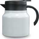 27 oz Single Stainless Steel Thermal Coffee Carafe, Double Wall Vacuum Insulated Creamer Container, Beverage Dispenser for Milk and Hot Chocolate, Tea Pot. (White)