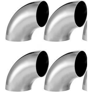 YOUEON 4 Pcs 2.5" 90° Exhaust Elbow Pipe, 304 Stainless Steel Mandrel Bend Elbow Thickness 16GA/0.06", Exhaust Pipe Tubing for Exhaust System, Stair Handrail