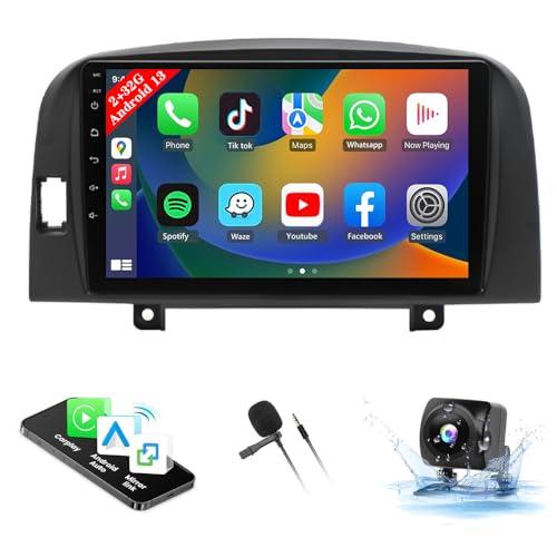 Hiolpen Double Din Car Stereo for Hyundai Sonata NF 2004-2008 9 Inch Touch Screen Android 13 Car Audio Multimedia Receiver with Android Auto GPS Radio Navigation Bluetooth Camera - 2G+32G