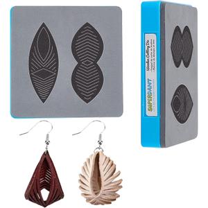 SUPERDANT Fringe Hoop Earring Wooden Die Cutting Tassel Leather Cutting Dies Earrings Die Cut DIY Leather Craft Wood Machine Faux Dangle Drop for Women Girls Jewelry Gifts