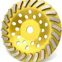 Diamond Concrete Grinding Wheel 7 inch for Polishing and Cleaning Stone Concrete Surface, Cement, Marble, Rock, Granite, and Thinset Removing, Angle Grinder Disc，24 Turbo Segments