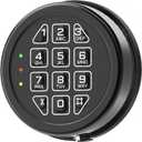 Electronic Safe Lock Replacement Keypad with Solenoid Lock, Gun Safe Lock with Programmable Electronic Keypad, Lock Fits High Security Safe Box and Security Cabinet (Black)