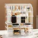 Clear Large Acrylic Makeup Organizer With Lid Cosmetic Storage Drawers Portable Makeup Organizers Dustproof And Waterproof Box For Women