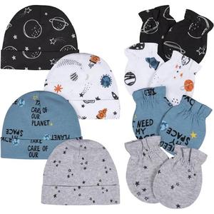 Gerber Baby Boy No Scratch Mittens & Caps Set, Newborn
