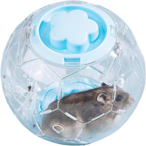 Hamster Ball 5.1 Inch  Durable Dwarf Hamster Running Ball with Football Design, Secure Metal Screws for Small Pets (5.1in)