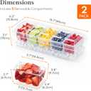 Lifewit Chilled Condiment Containers with Lids 2 Pcs, Plastic Taco Bar Serving Set for Party with 5 Containers, Ice Garnish Tray for Mimosa Bar Supplies, Clear Serving Platter for Fruit, Salad, Snack