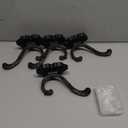 Zonon 4 Pcs Black Wall Hooks Set Vintage Coat & Towel Hooks for Entryway, Bathroom, Bedroom Decorative Heavy Duty Wall Mounted Unique French Country Curtain Holder for Keys, Hats Bags, Clothes